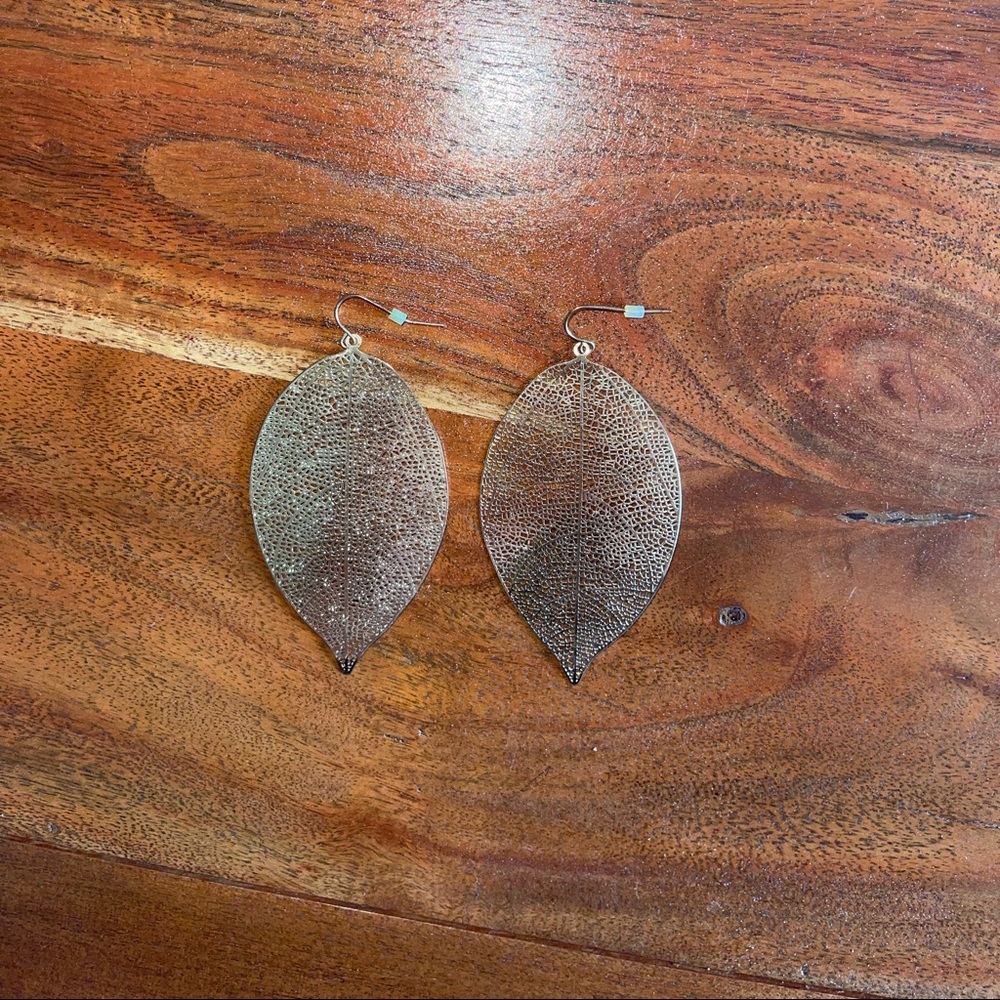 Gold leaf earrings